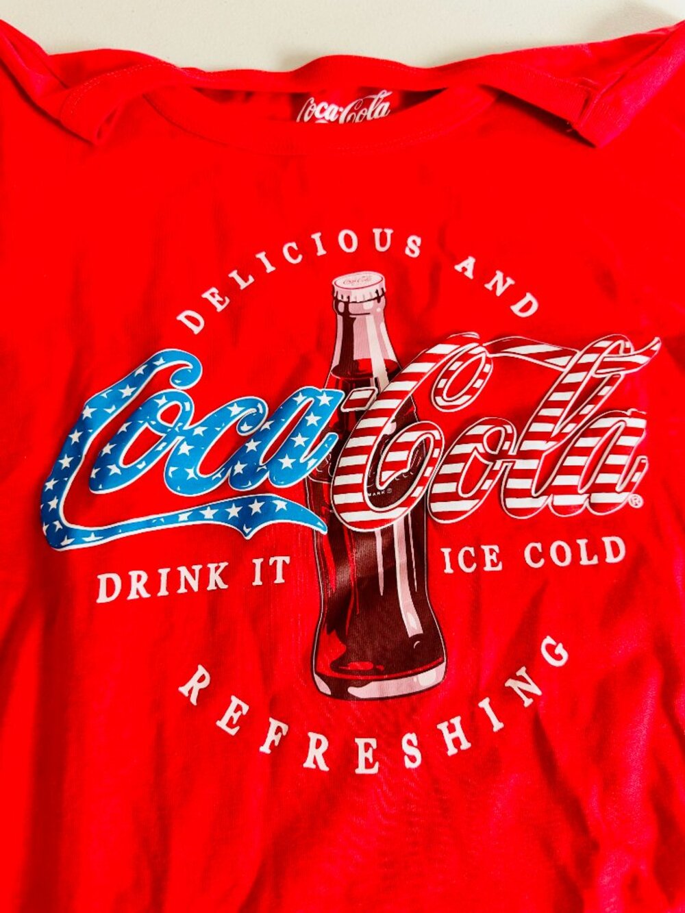 NEW COCA-COLA NOVELTY RED CREW NECK SHORT SLEEVE T-SHIRT UNISEX 2XL - Picture 3 of 4